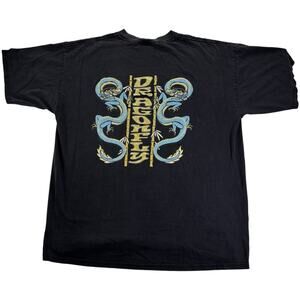 Vintage y2k Dragonfly Chinese Dragons Black Solid Tough Men's XL T-Shirt